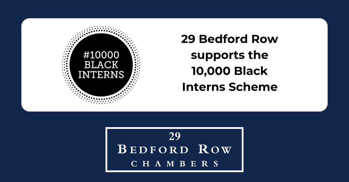 29 Bedford Row supports the 10,000 Black Interns Scheme