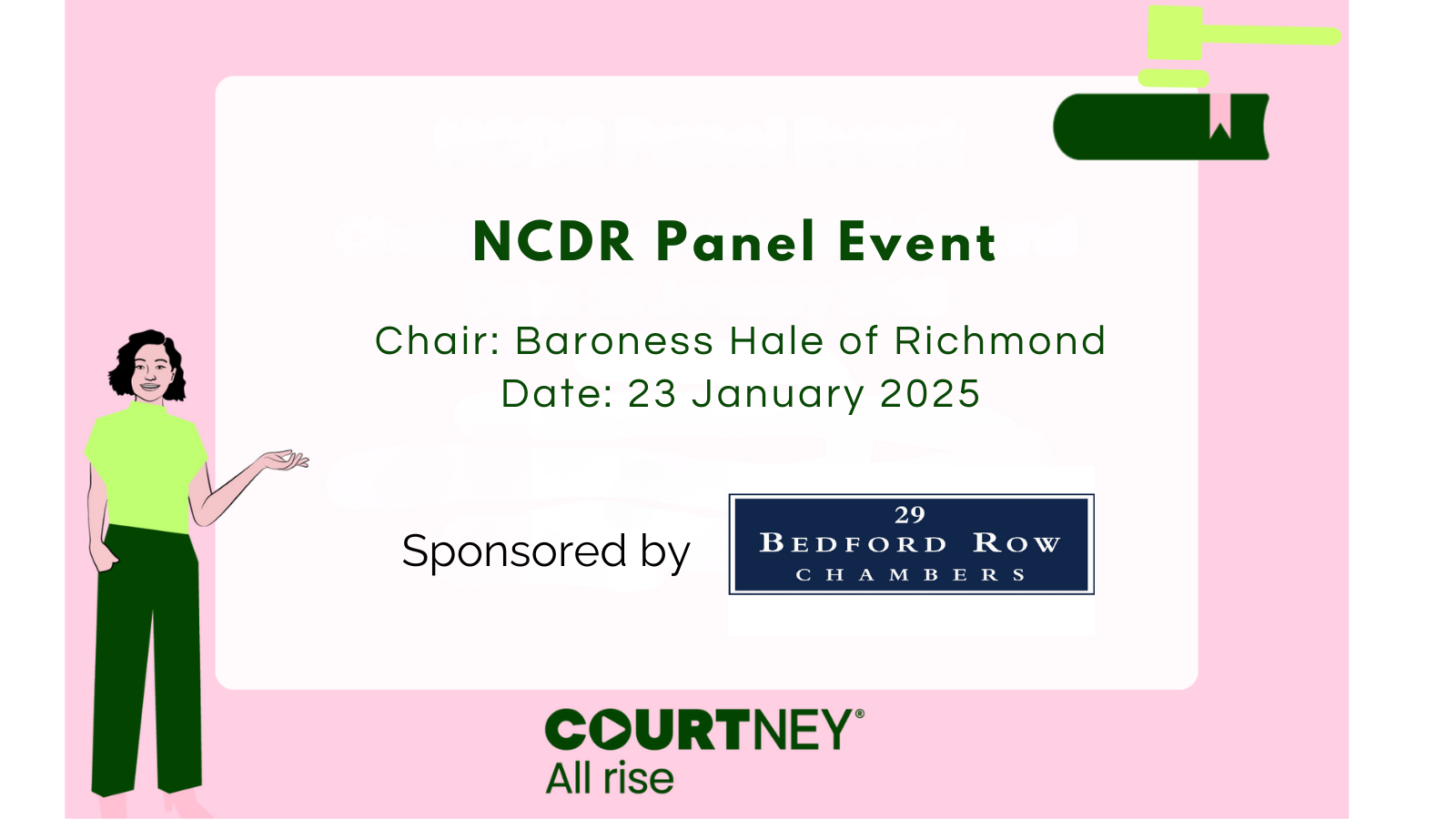 29 Bedford Row sponsors NCDR panel event